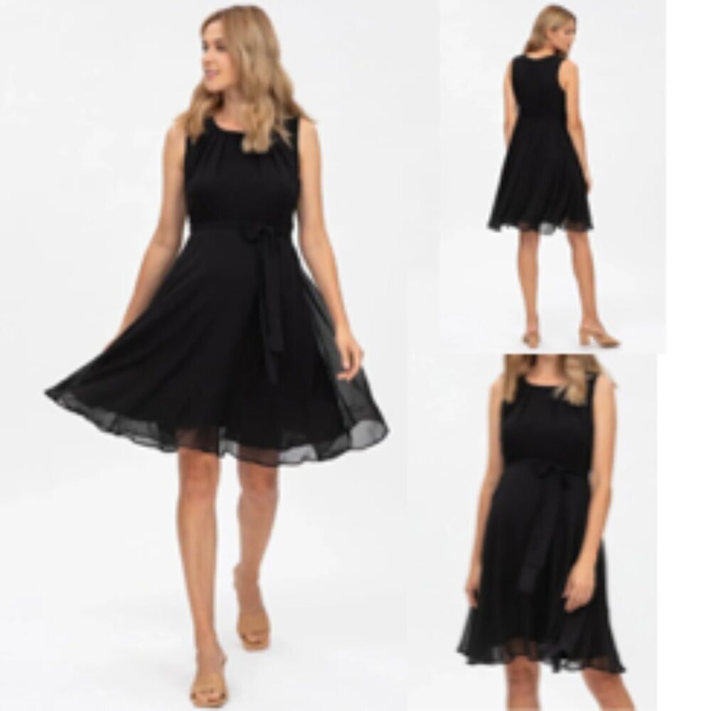 Pietro Brunelli Chiffon Maternity Dress Black Size Small